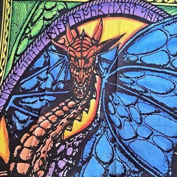 New Purple Blue Dragon Wings Tapestry Room Decor Wall Hanging GIFT Large Poster - Picture 4 of 5